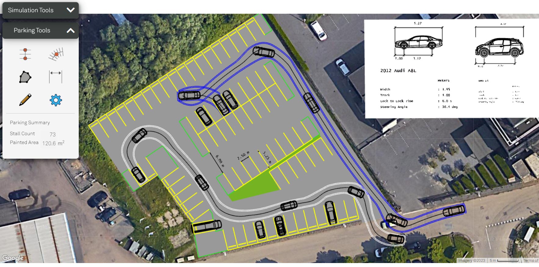 Parking lots Plan and Design AutoTURN Online